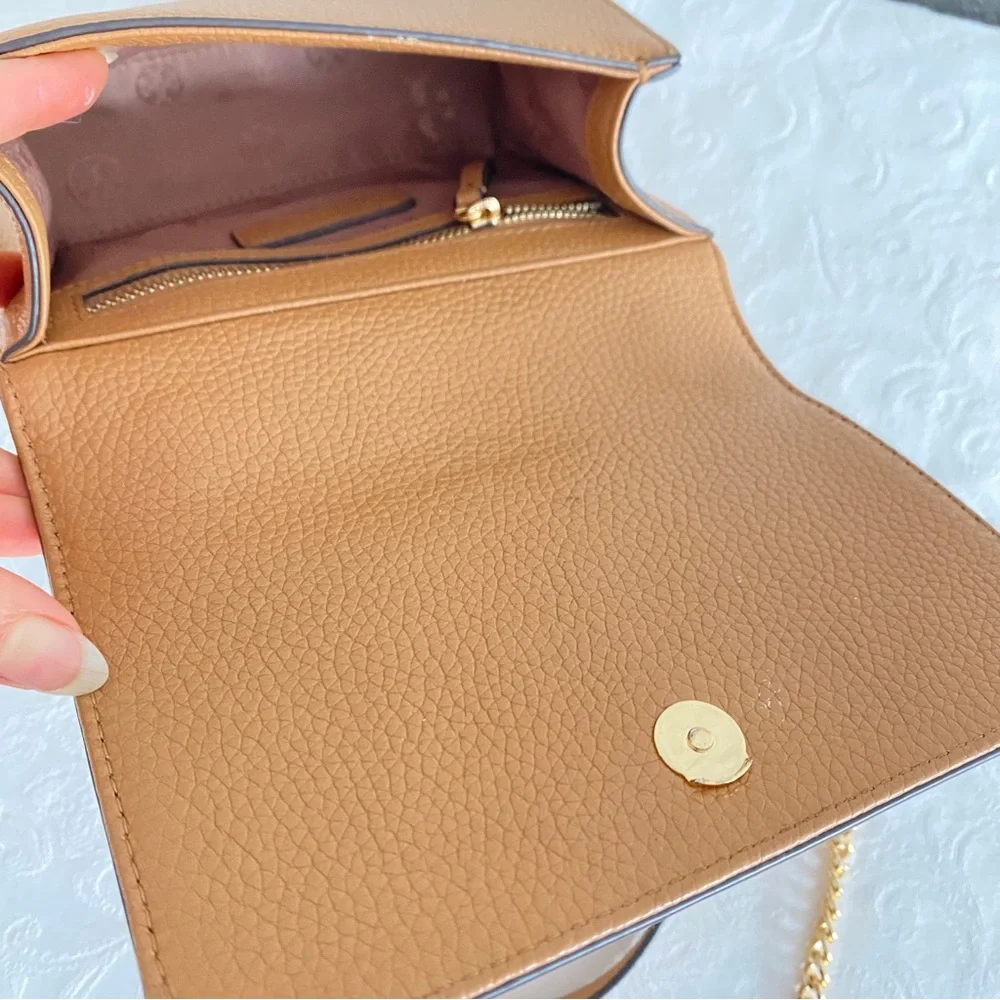 Tory Burch Chain strap brown Leather Crossbody Bag